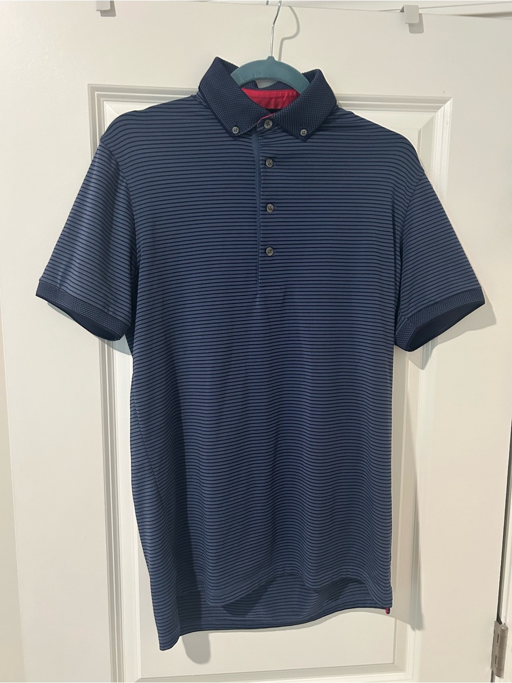 Greyson Navy and Dark Blue Striped Polo